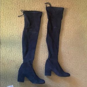 Navy Suede Over-the-knee Stuart Weitzman Boots
